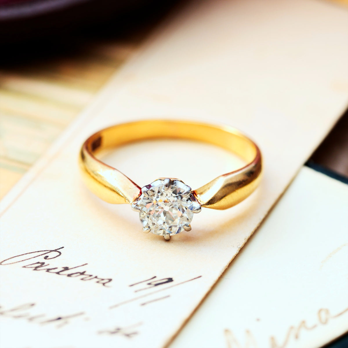 Ethereal Antique 'Tiffany' Style Diamond Engagement Ring
