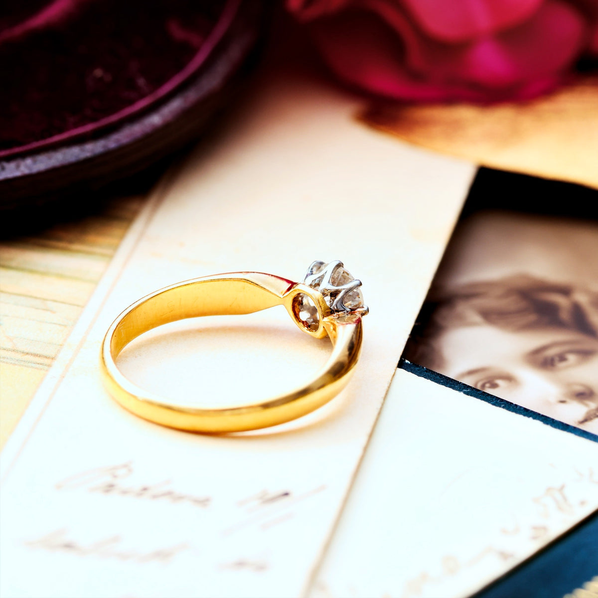 Ethereal Antique 'Tiffany' Style Diamond Engagement Ring