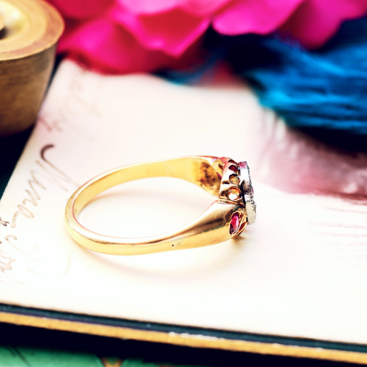 Original Antique Edwardian Ruby & Diamond Ring