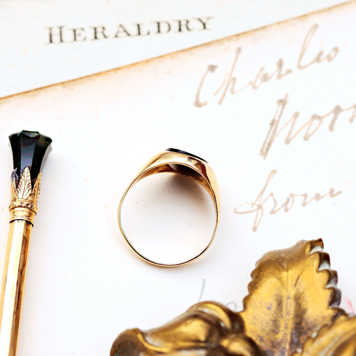 Vintage Date 1978 Black Onyx Signet Ring