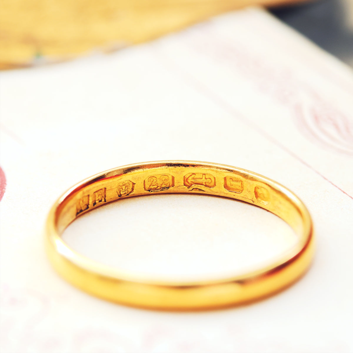 Scarce Date 1857 Victorian 22ct Gold Wedding Ring