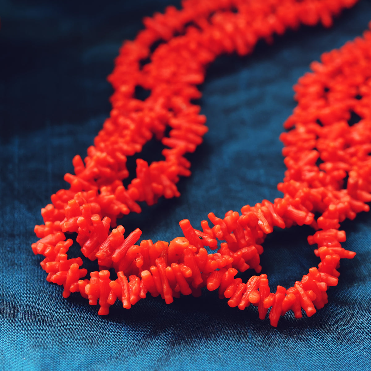 Exquisitely Fine Hand Carved Antique Georgian Coral Necklace