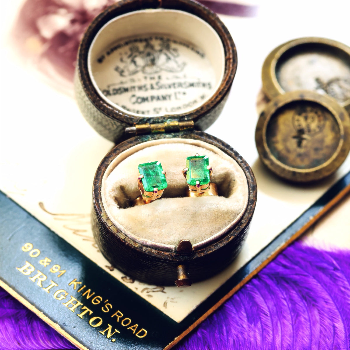 Vibrant Emerald Stud Earrings