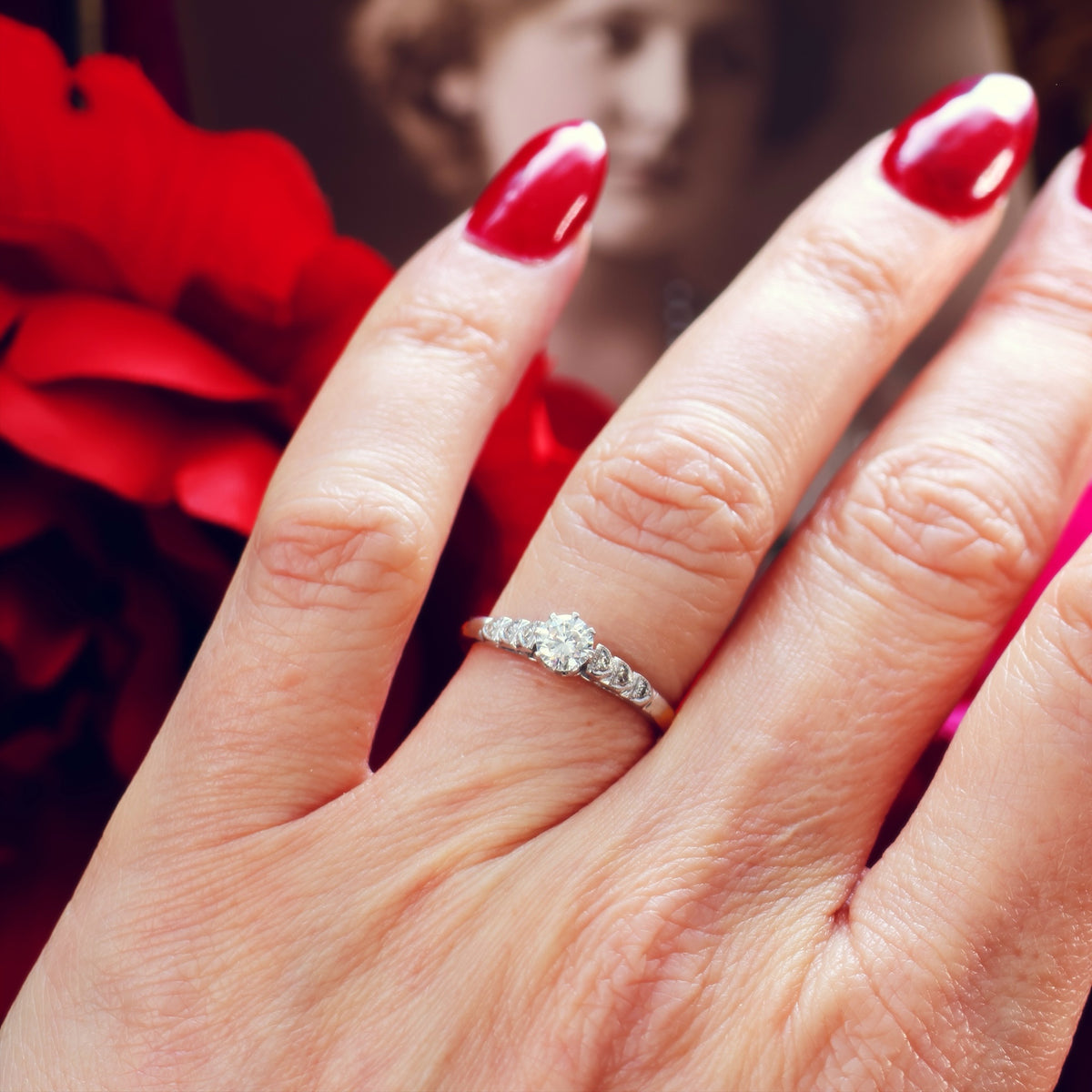 Finest Quality Vintage Diamond Engagement Ring