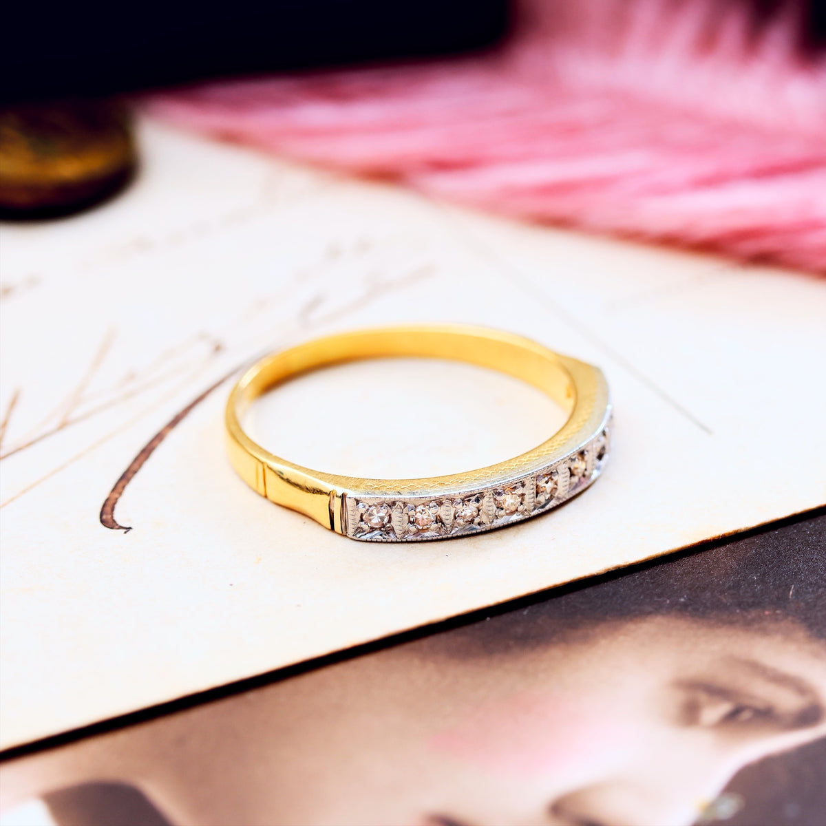 Nice Quality Vintage Diamond Half Eternity Ring