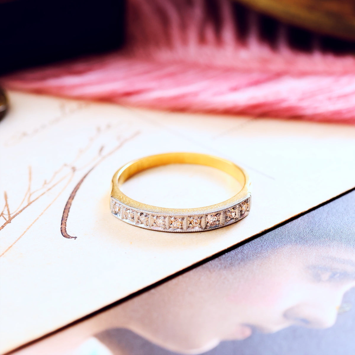 Nice Quality Vintage Diamond Half Eternity Ring