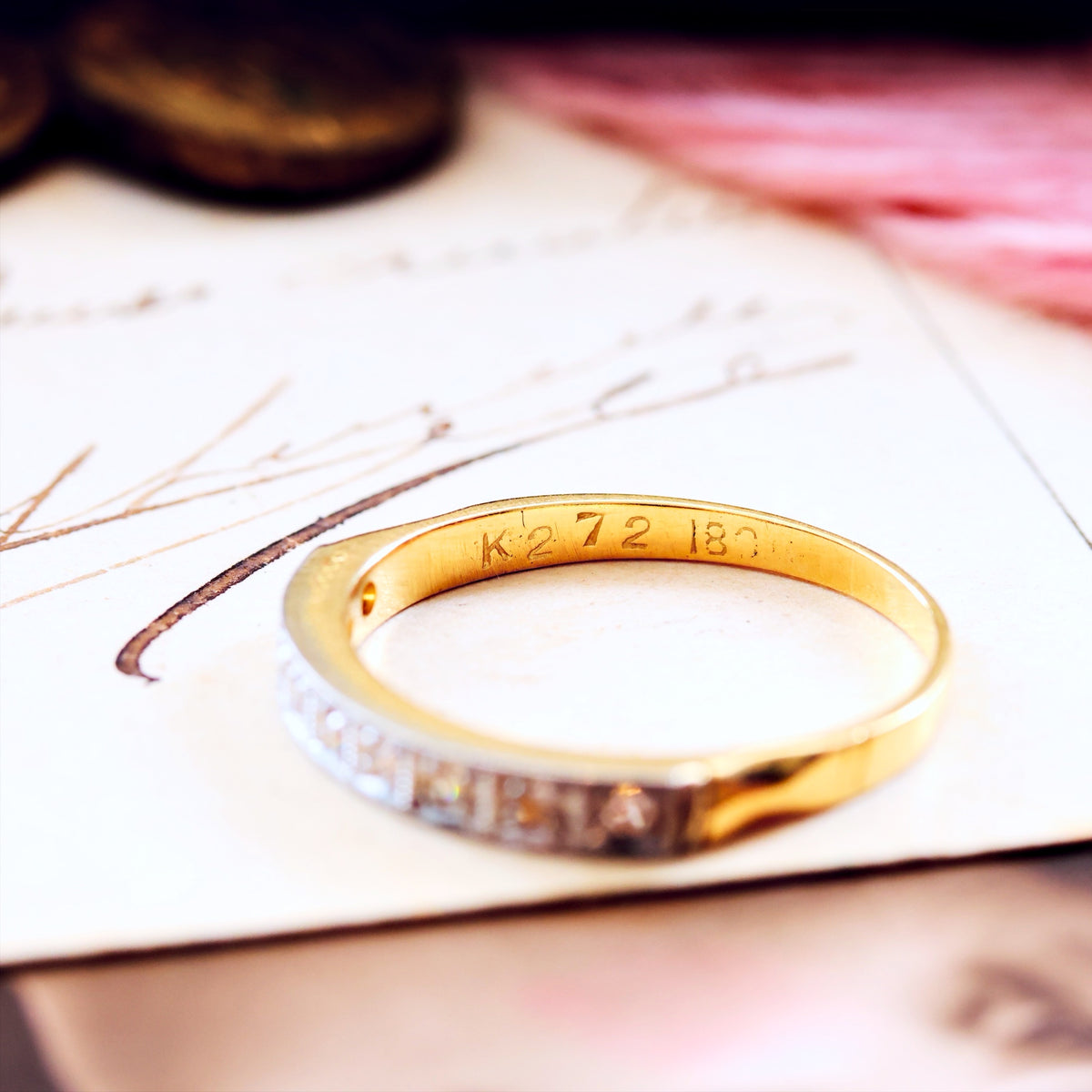 Nice Quality Vintage Diamond Half Eternity Ring