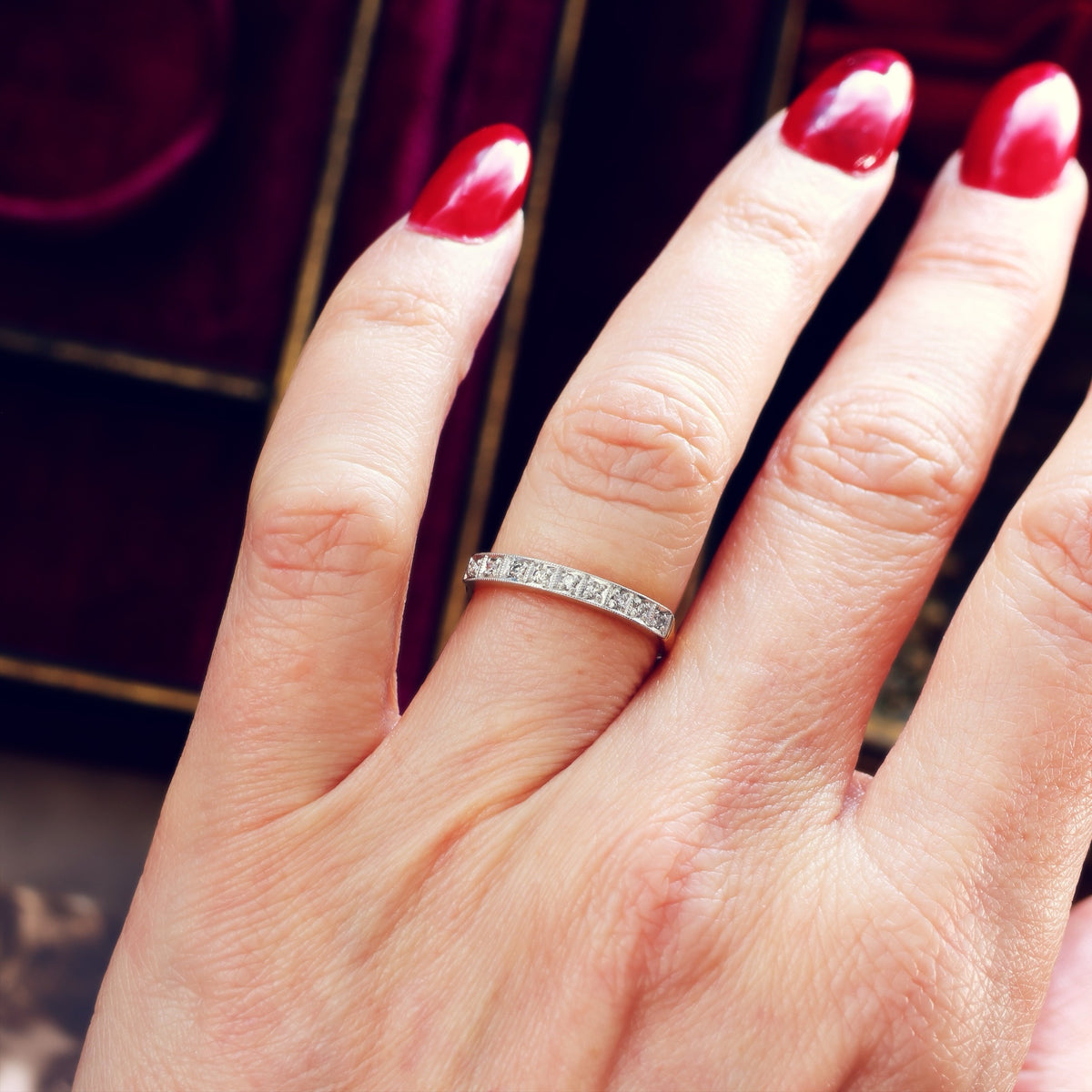 Nice Quality Vintage Diamond Half Eternity Ring