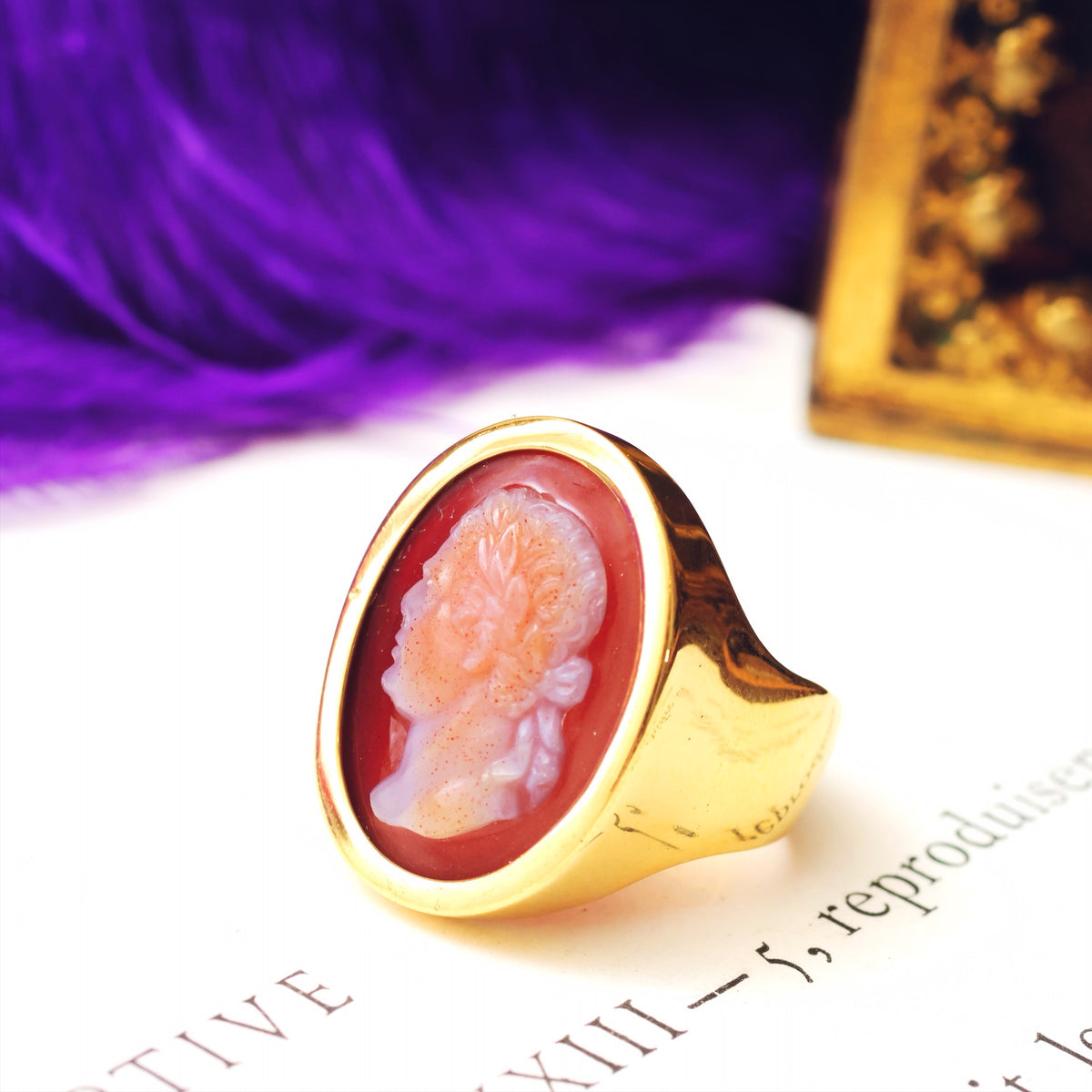 Antique Classical Chalcedony Cameo of Emperor Domitian