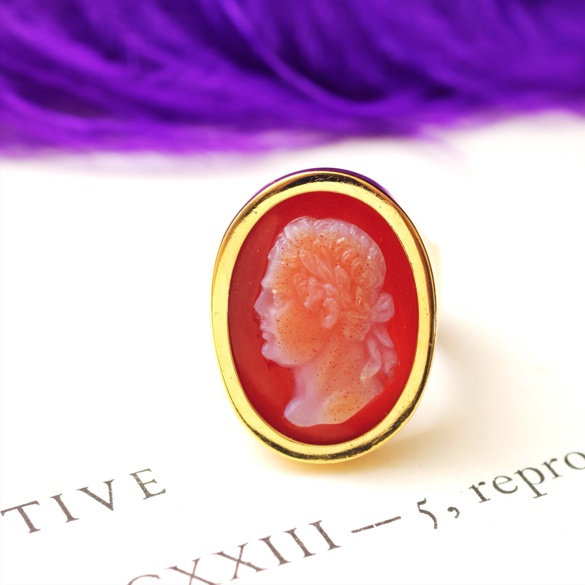 Antique Classical Chalcedony Cameo of Emperor Domitian