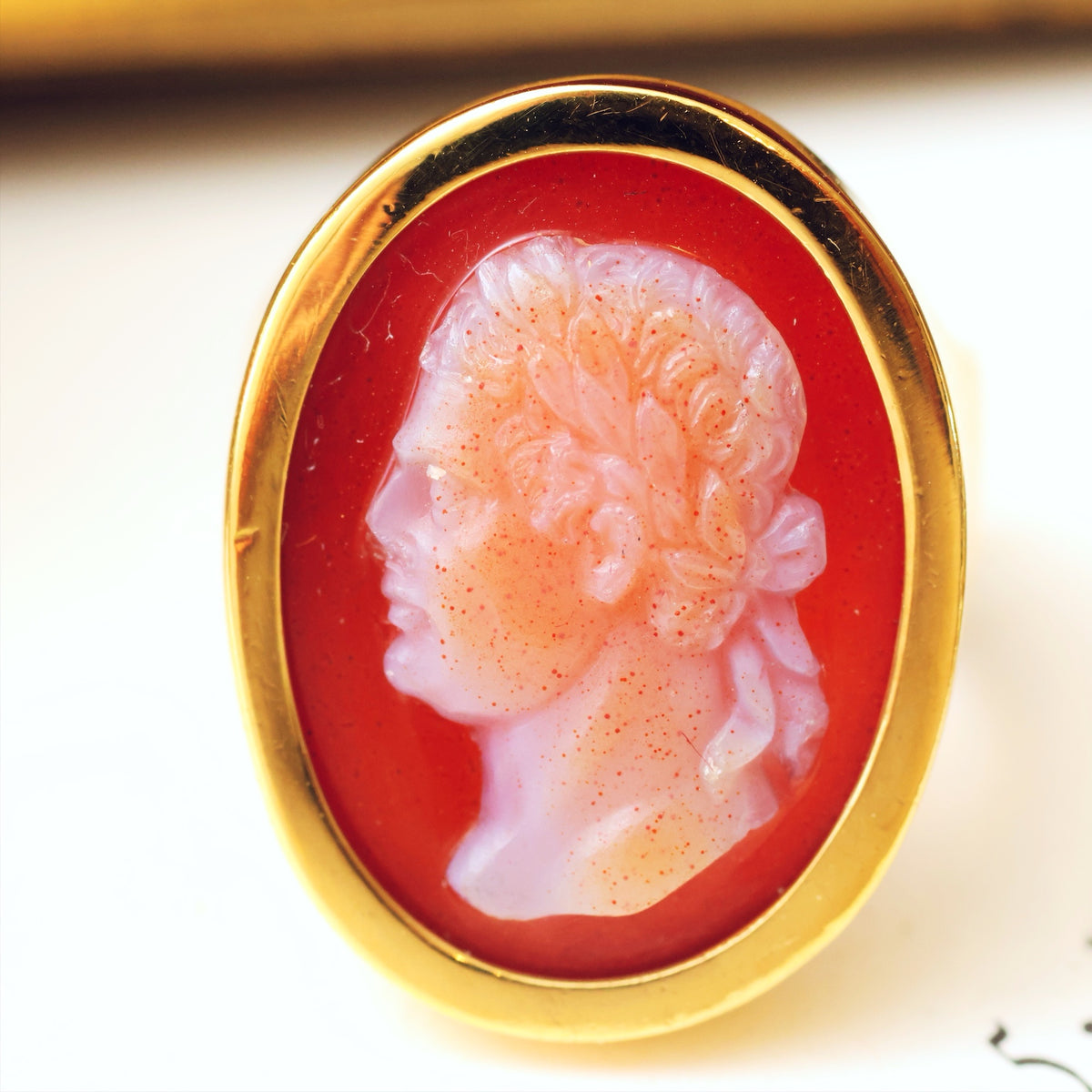 Antique Classical Chalcedony Cameo of Emperor Domitian