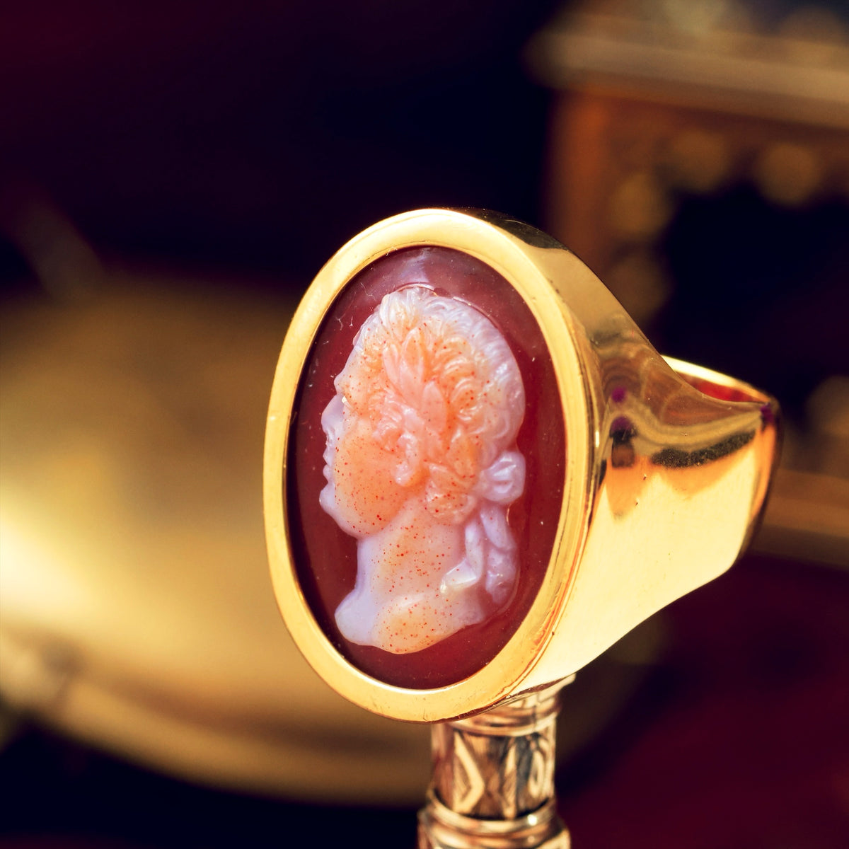 Antique Classical Chalcedony Cameo of Emperor Domitian