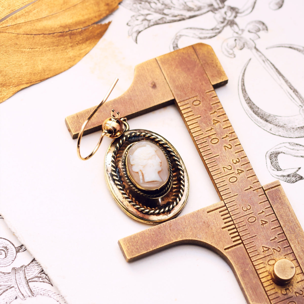 Antique Historical Revival Victorian Cameo Earrings