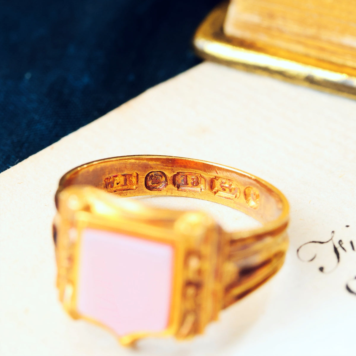 Noble Date 1868 18ct Gold Sardonyx Gent's Signet Ring