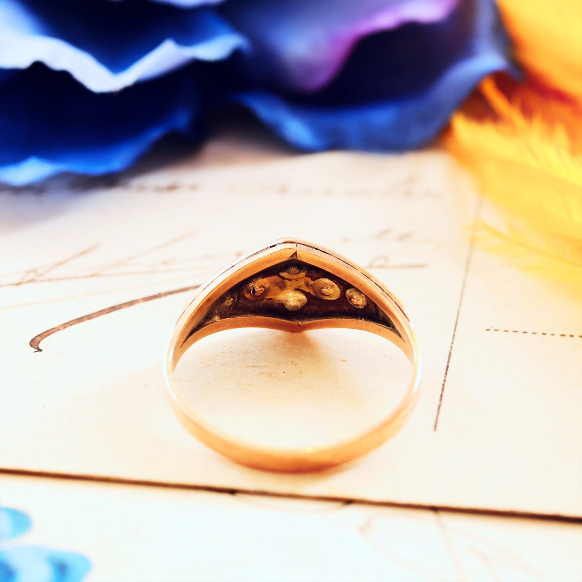 Dainty Date 1878 Coral & Wild Pearl Ring