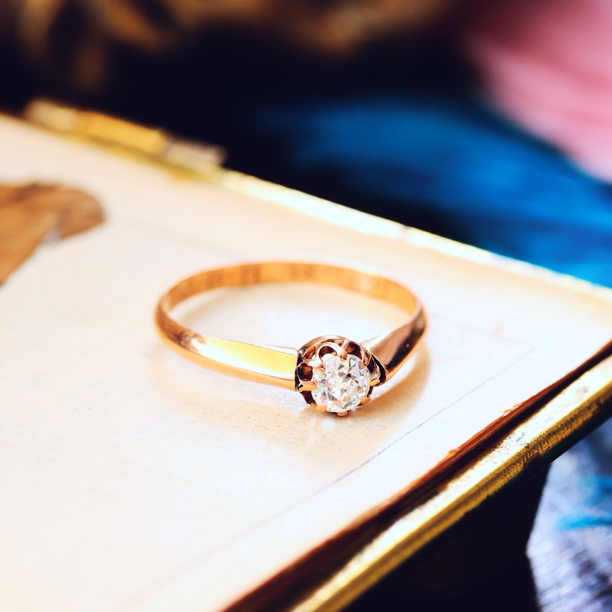 Romantic Antique Date 1891 Diamond Engagement Ring
