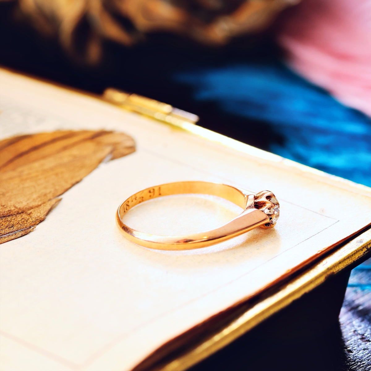 Romantic Antique Date 1891 Diamond Engagement Ring