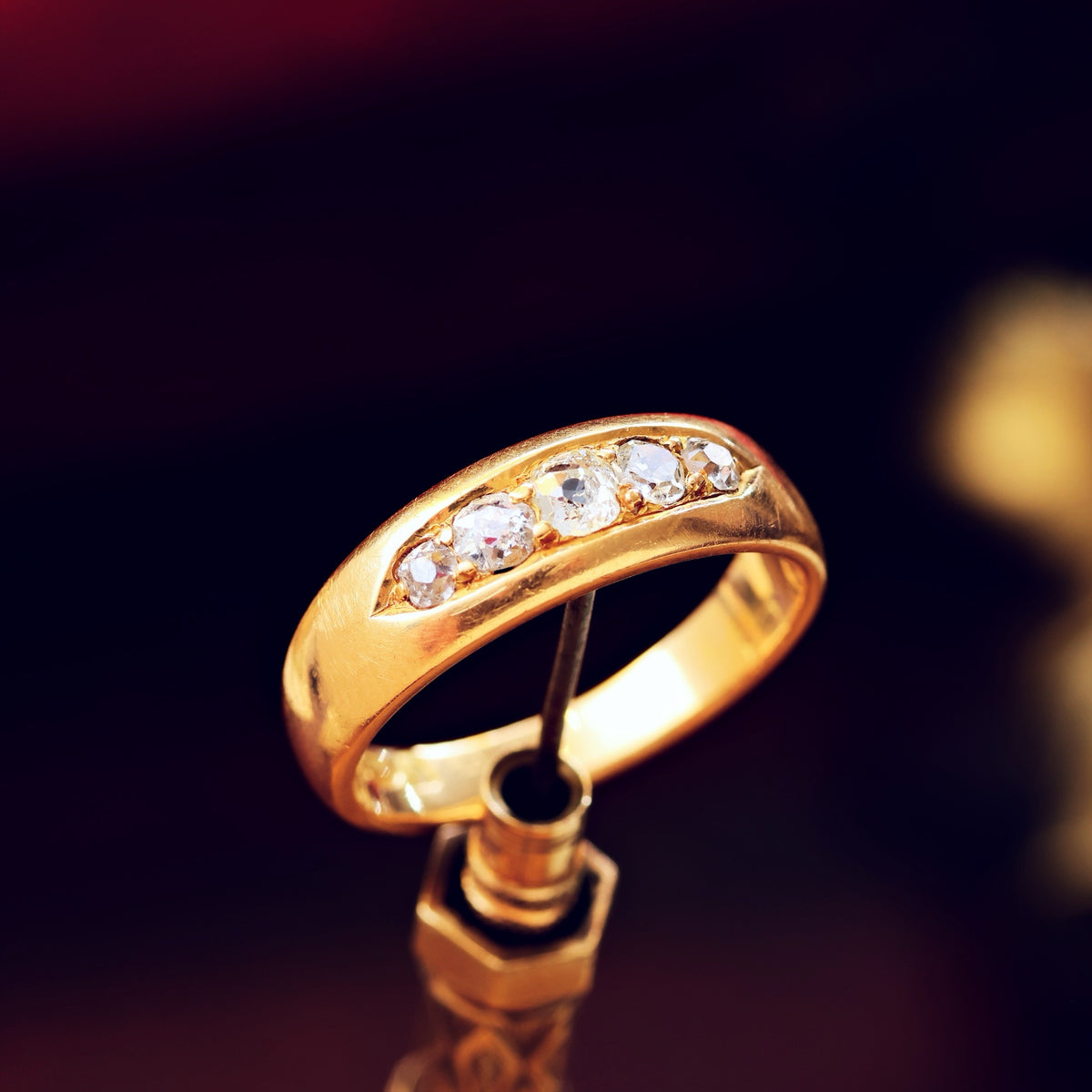 Date 1892 Old Cut Diamond Wedding Band