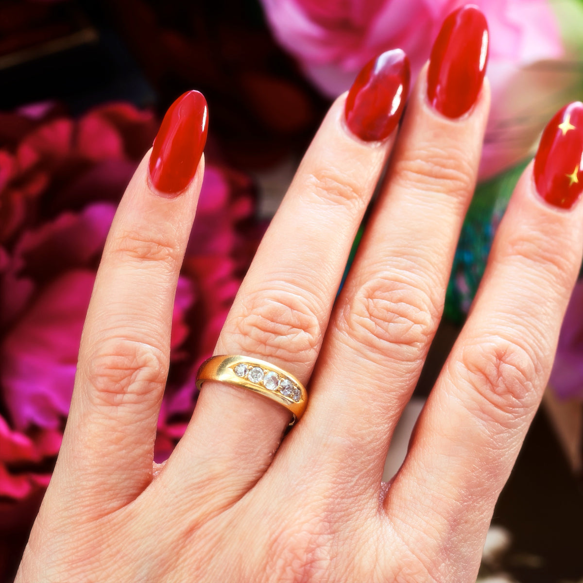 Date 1892 Old Cut Diamond Wedding Band