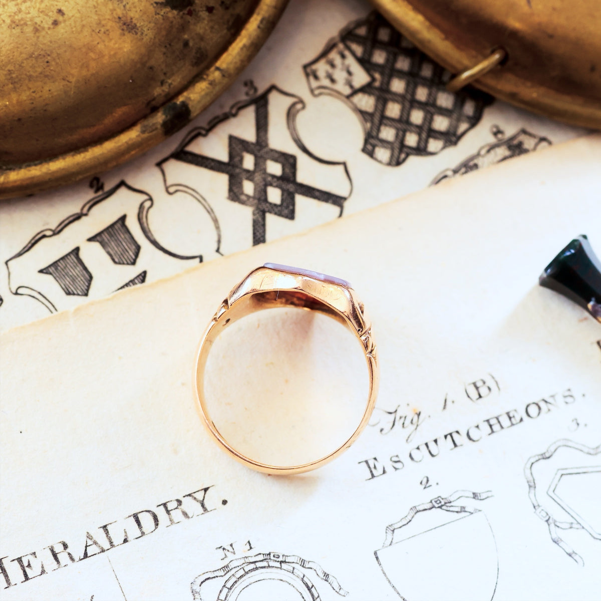 Date 1895 Shield Shaped Sardonyx Signet Ring