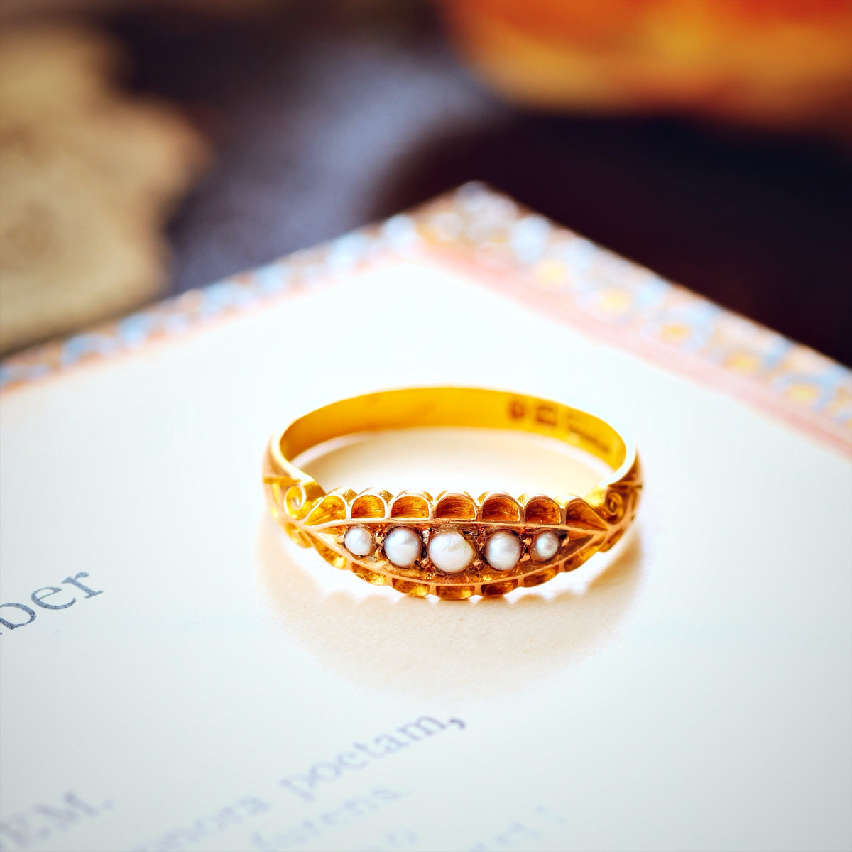 Antique Romance! Date 1898 Wild Pearl Ring