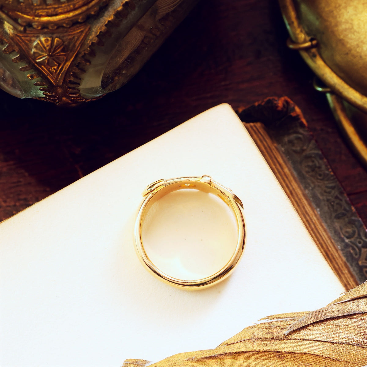 Antique Date 1899 Diamond 'Fidelity' Buckle Wedding Ring