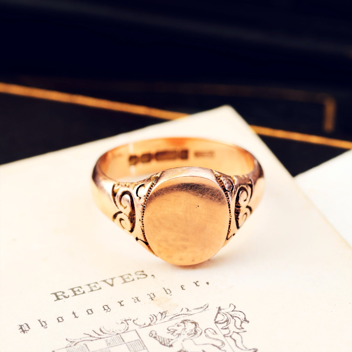 Fine Date 1901 9ct Rose Gold Men's Signet Ring