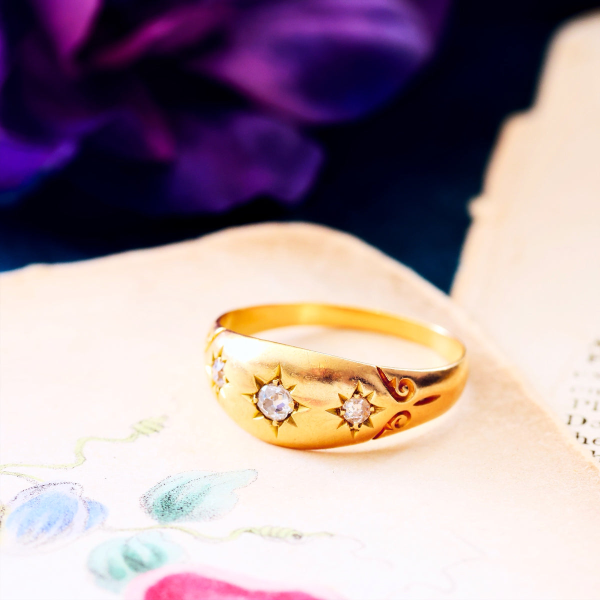 Date 1903 Gypsy Set Diamond Wedding Band