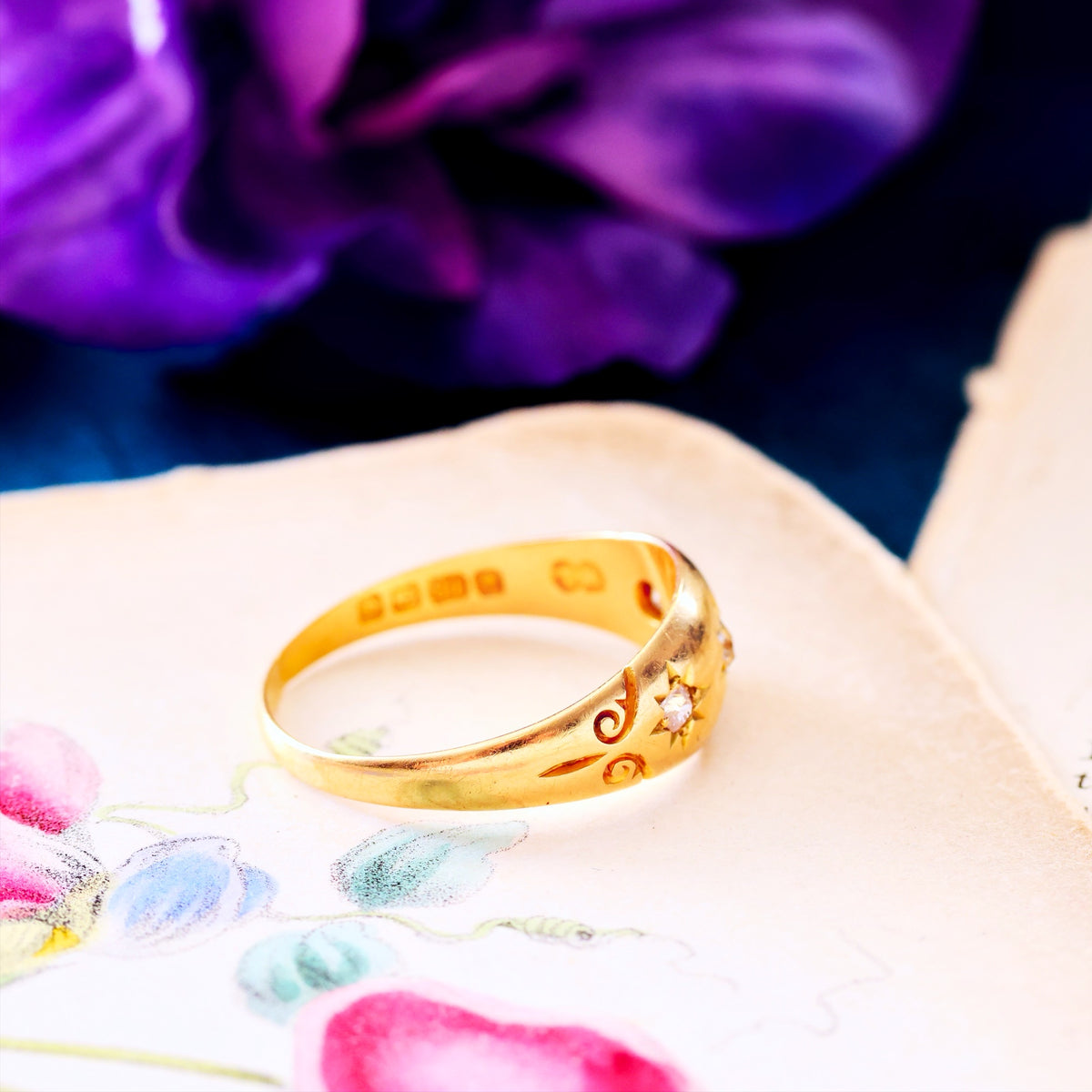 Date 1903 Gypsy Set Diamond Wedding Band