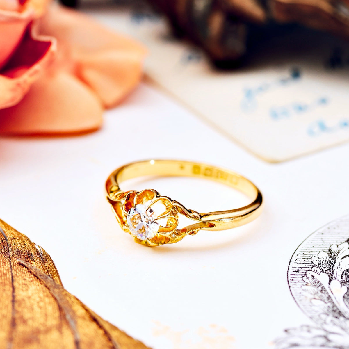 Antique Date 1913 Arts & Crafts Diamond Engagement Ring