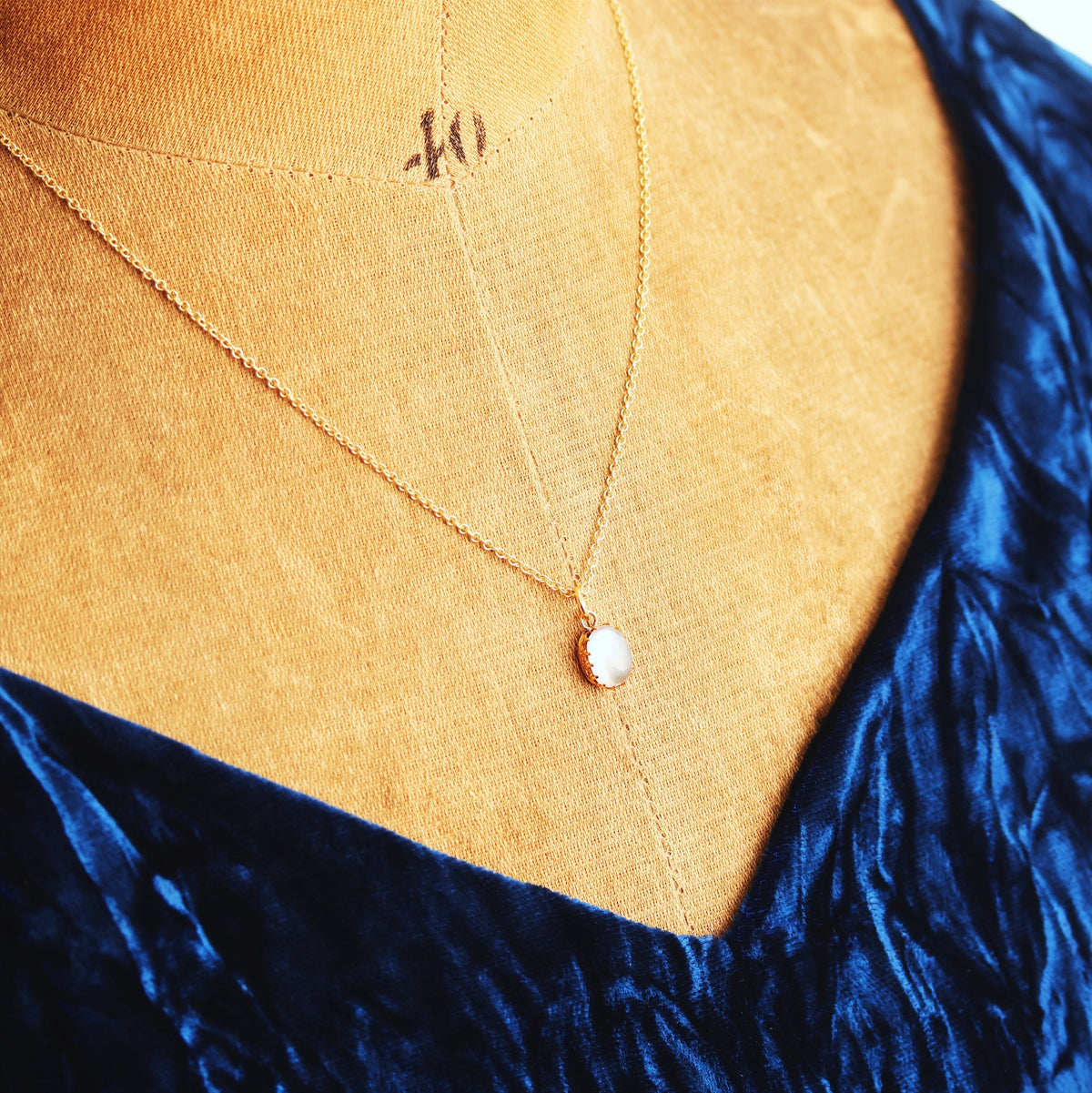 Antique Edwardian Blue Moonstone Necklace