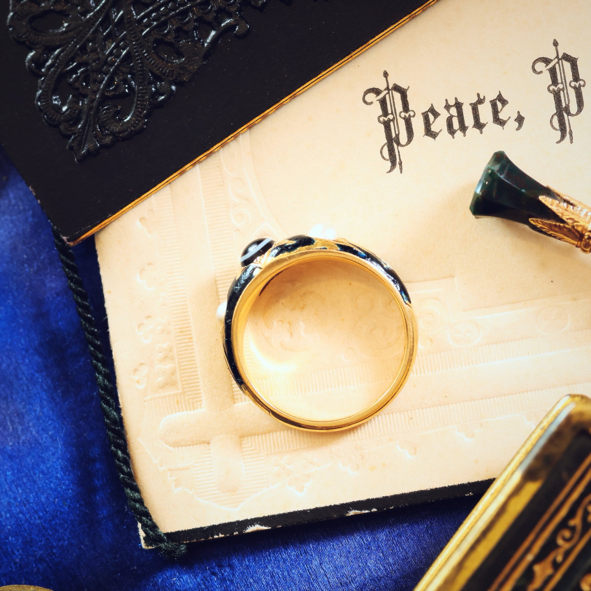 Enamelled Mourning Ring for Charles Hilton dated 1866