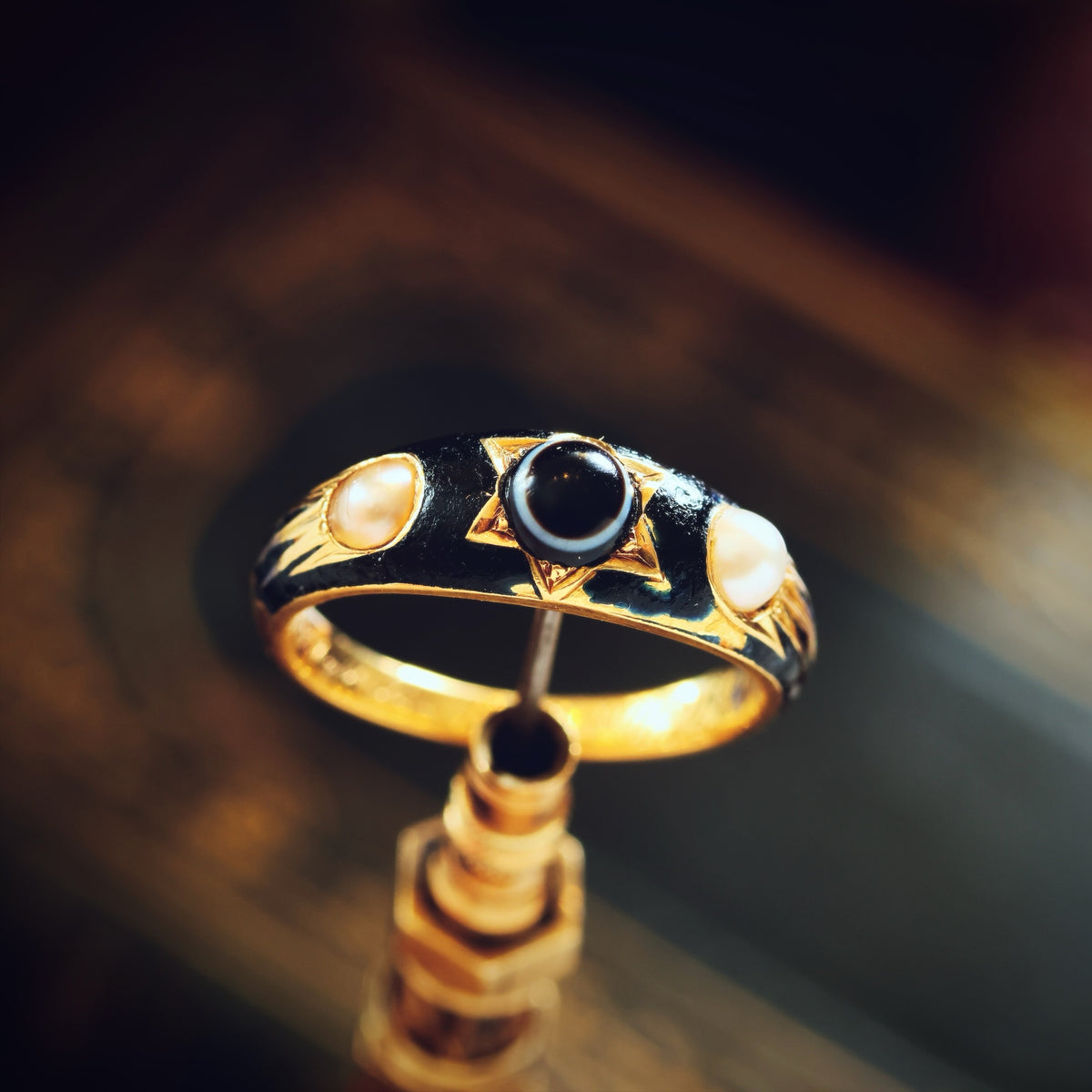 Enamelled Mourning Ring for Charles Hilton dated 1866