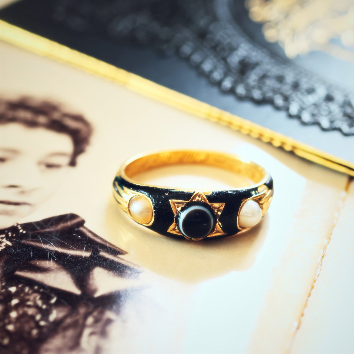 Enamelled Mourning Ring for Charles Hilton dated 1866