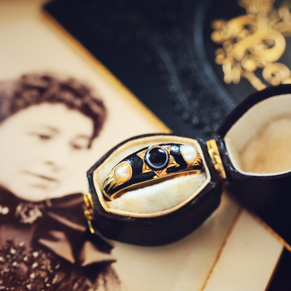 Enamelled Mourning Ring for Charles Hilton dated 1866