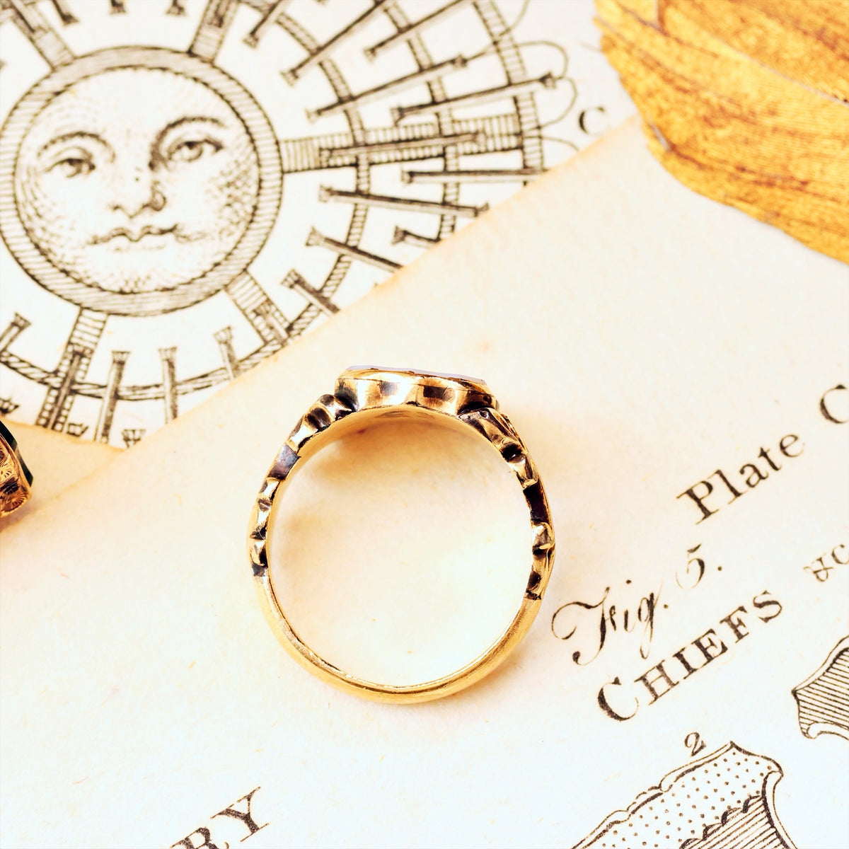 Antique Georgian Chalcedony Shield Signet Ring