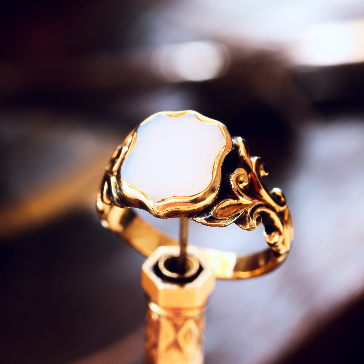 Antique Georgian Chalcedony Shield Signet Ring