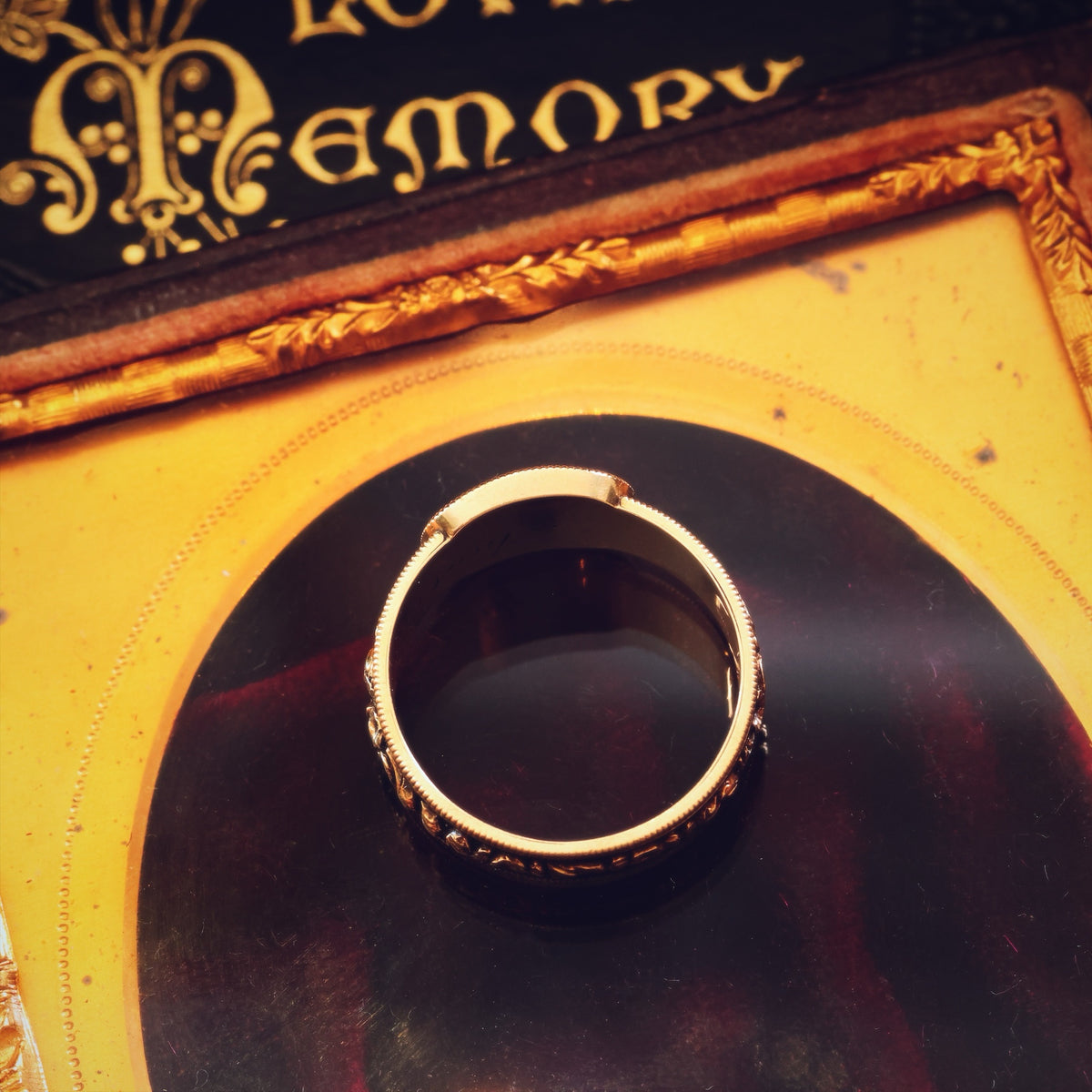 Precious Georgian Date 1820 Enamelled Mourning Ring