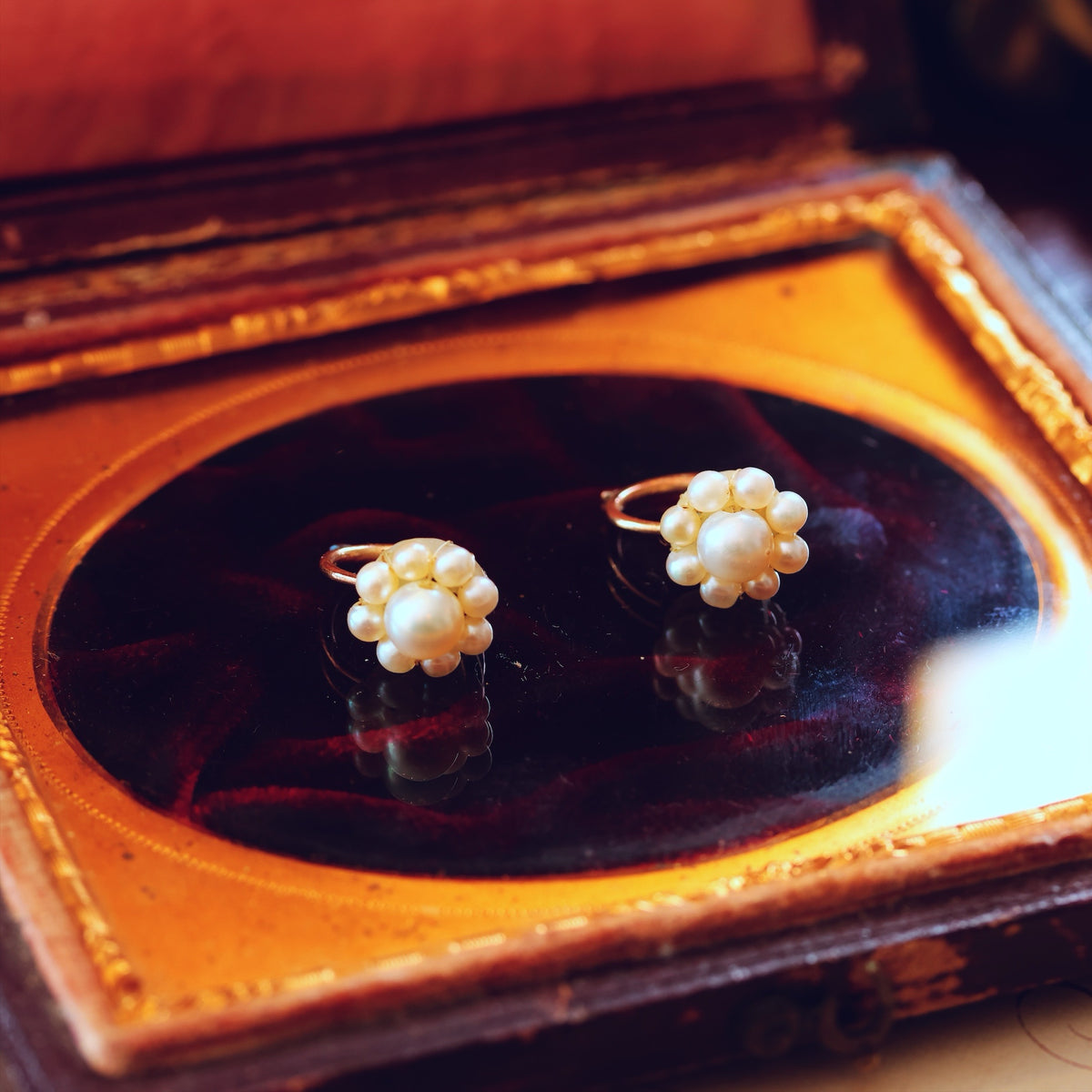Rare Antique Georgian Natural Pearl Earrings