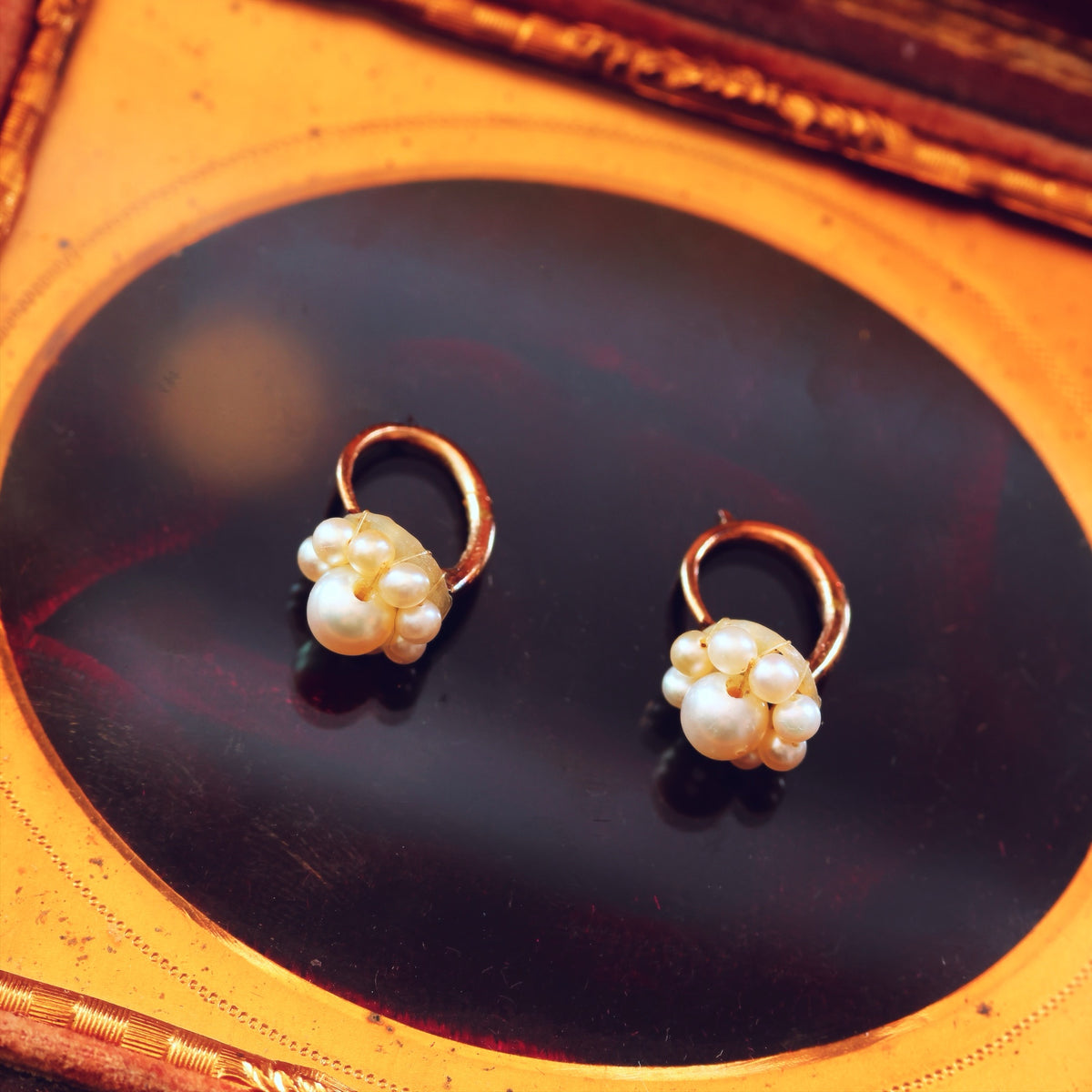 Rare Antique Georgian Natural Pearl Earrings