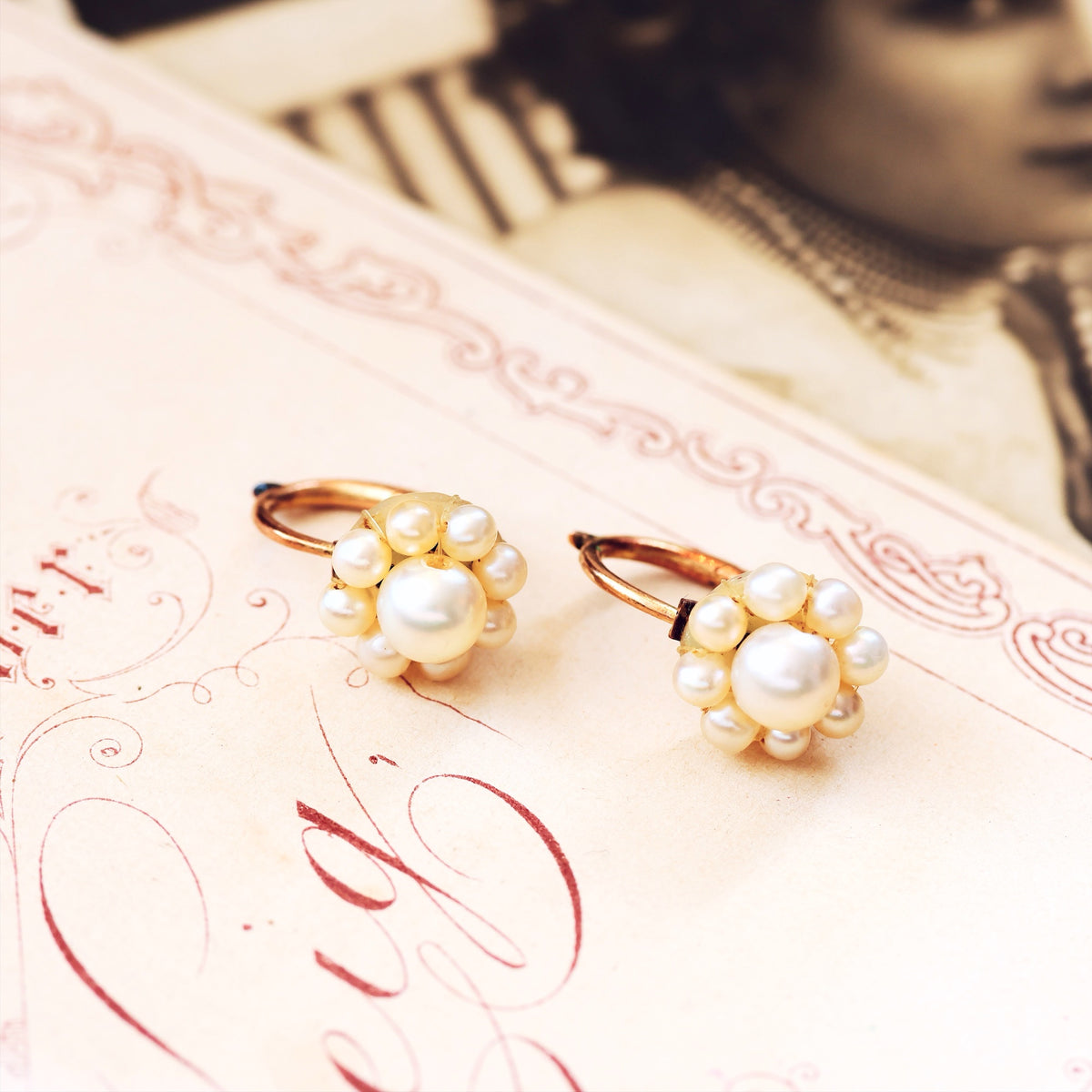 Rare Antique Georgian Natural Pearl Earrings
