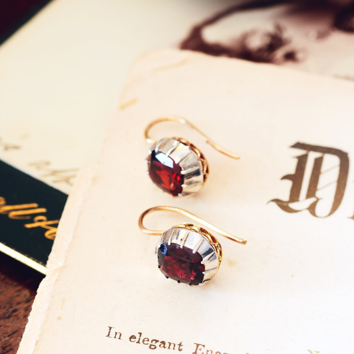 Antique Georgianesque Garnet Earrings