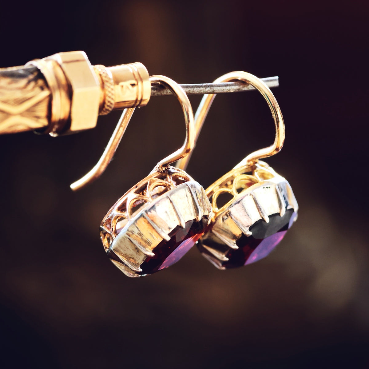 Antique Georgianesque Garnet Earrings