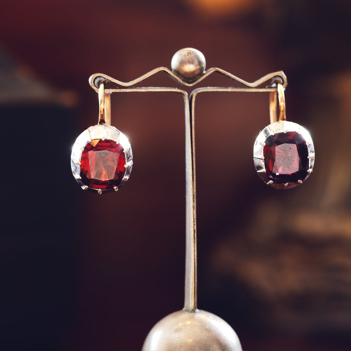 Antique Georgianesque Garnet Earrings