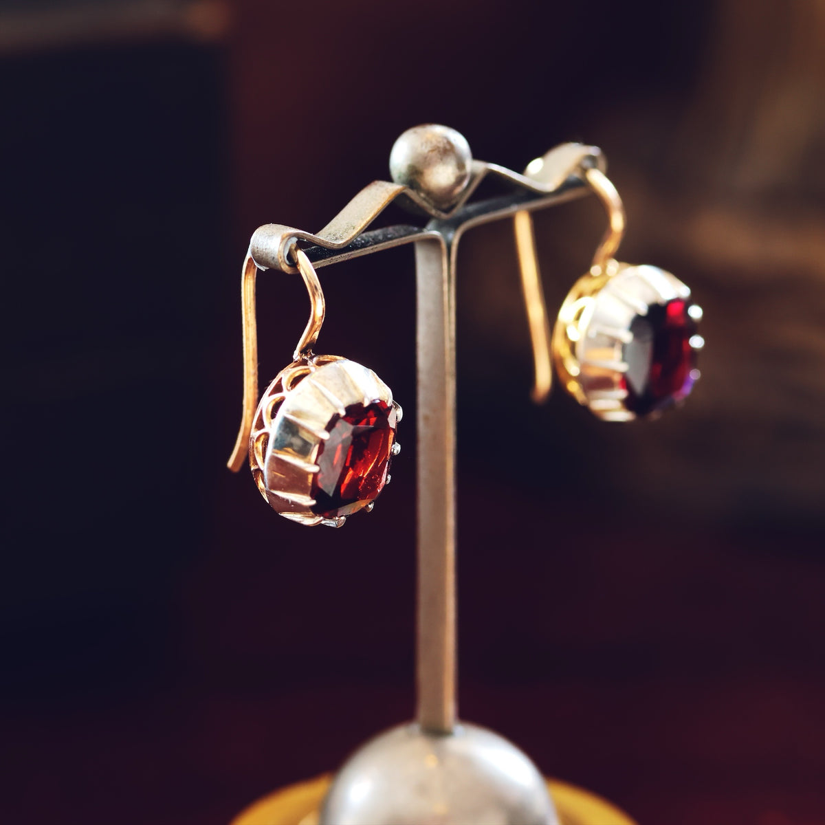 Antique Georgianesque Garnet Earrings