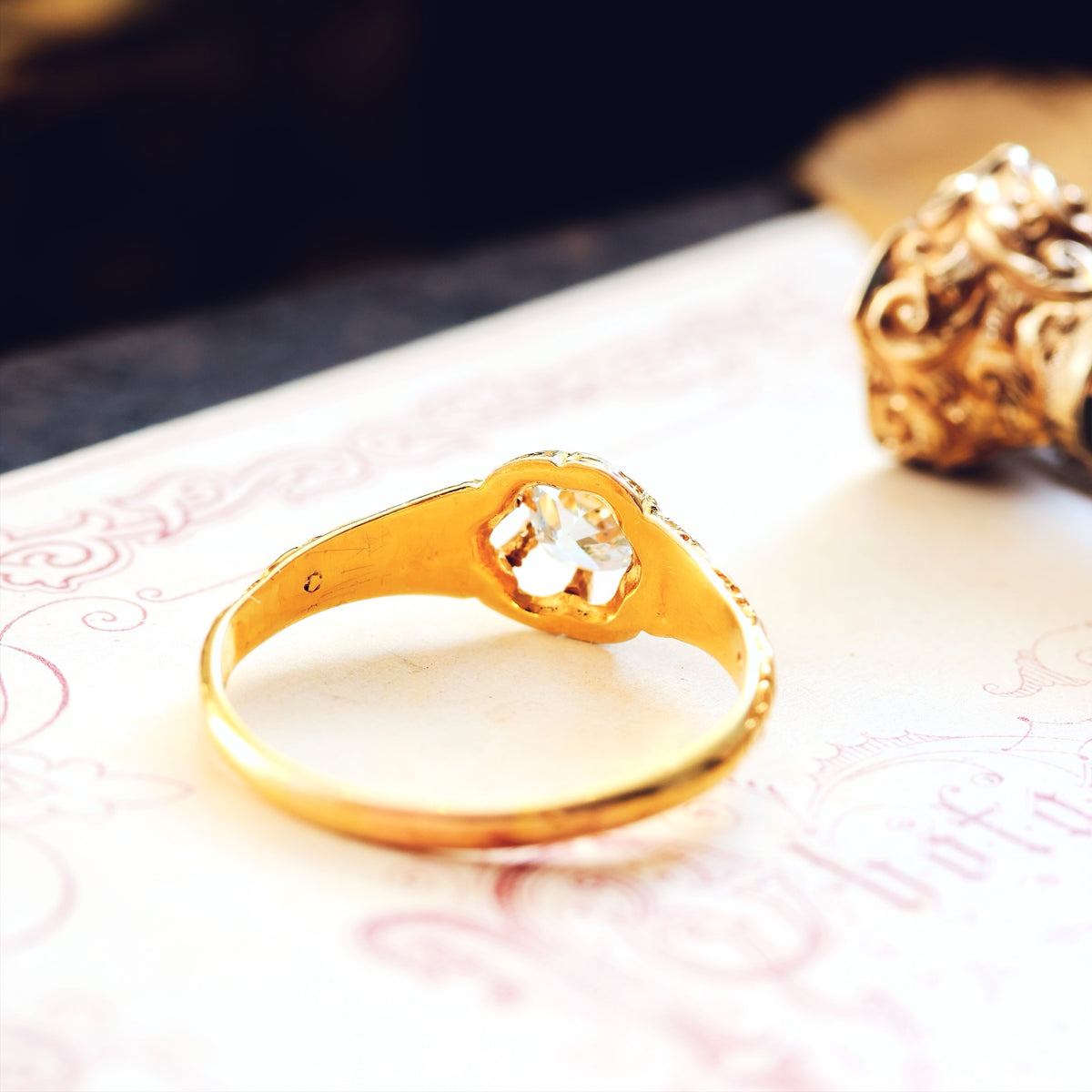Antique Gothic Revivalist Diamond Engagement Ring