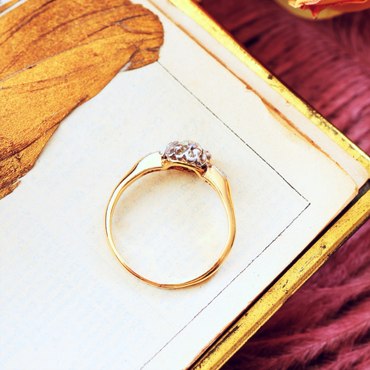 Darling Antique Hand Cut Diamond Engagement Ring