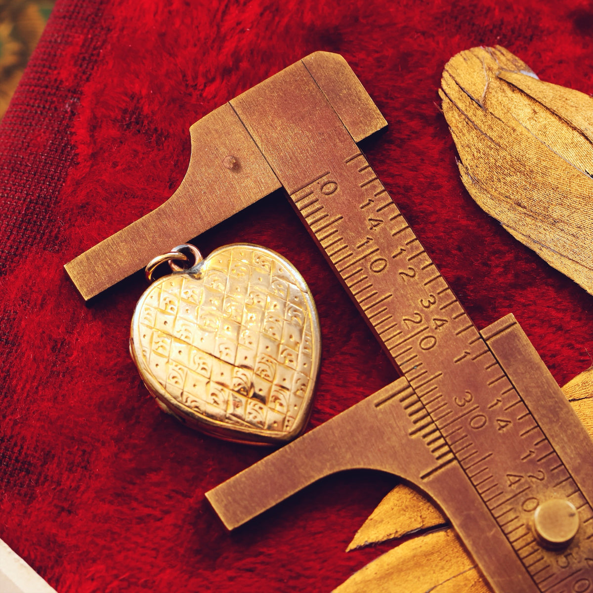 Antique Hand Engraved Heart Shaped Locket