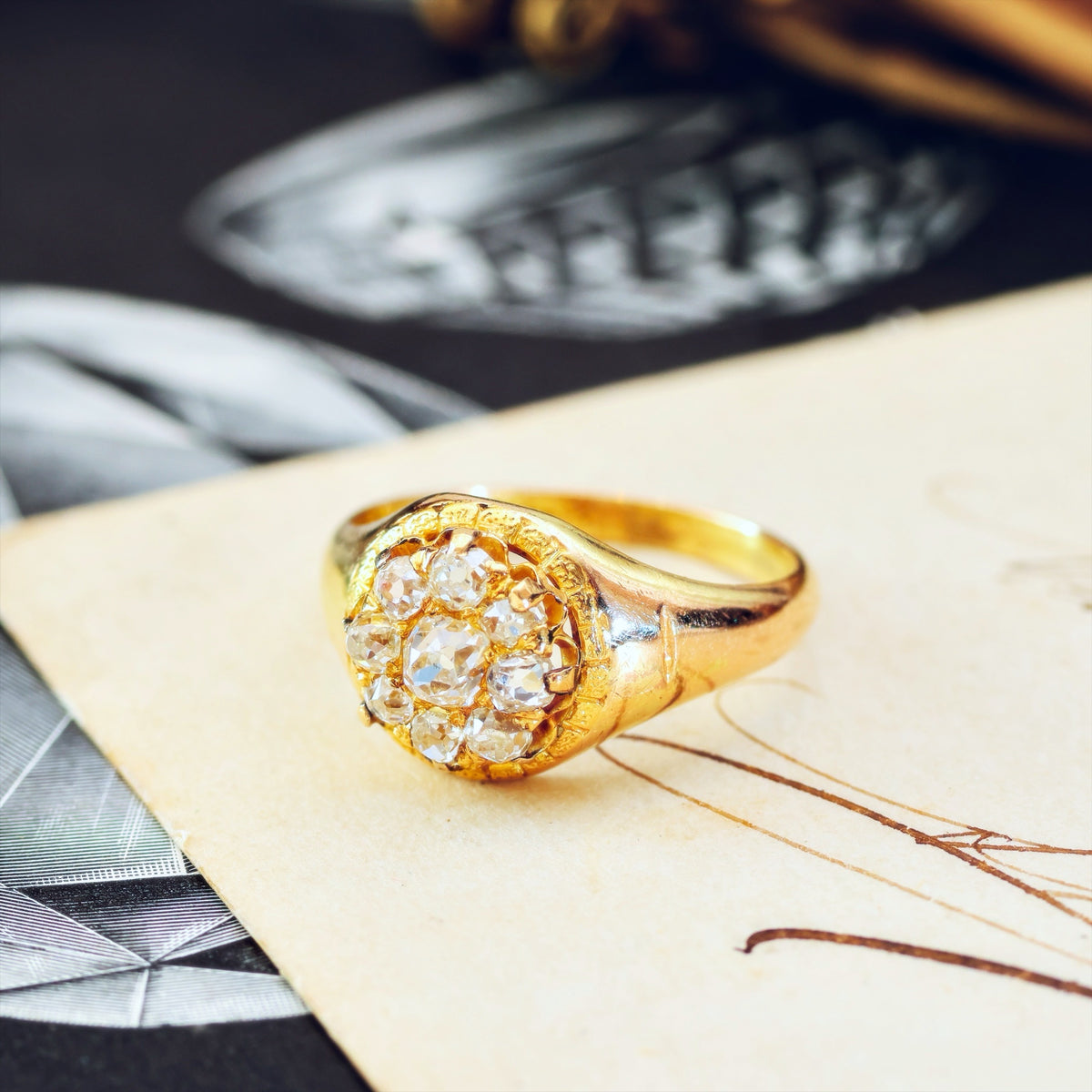 Romantic Love! Mid Victorian Diamond Engagement Ring