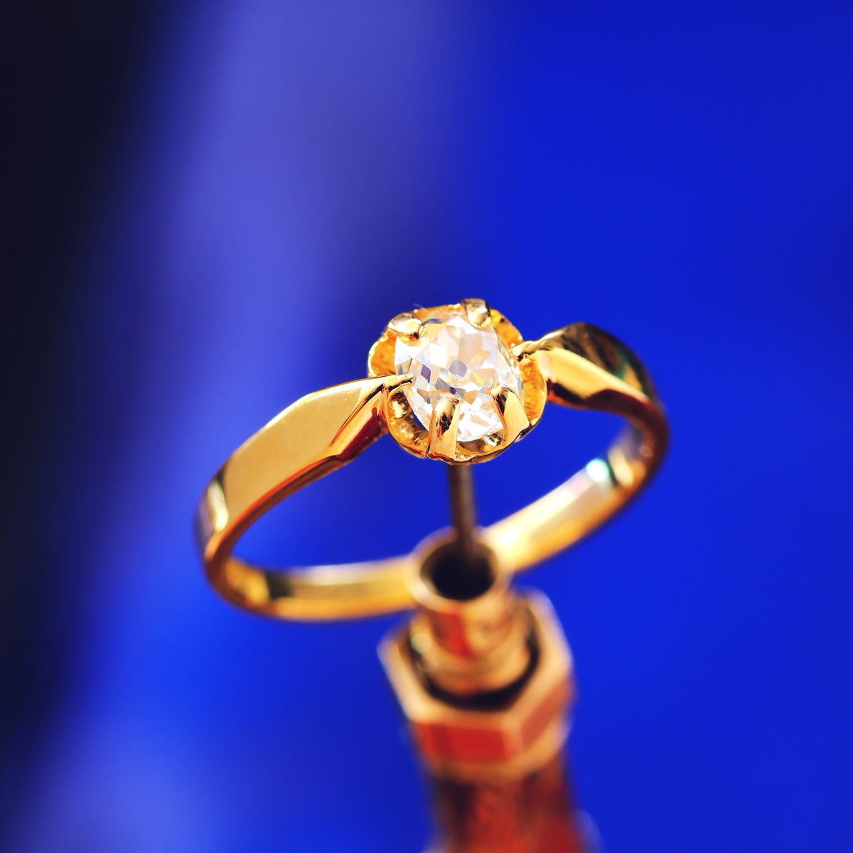 Recycled Antique Mine Cut Diamond Engagement Ring